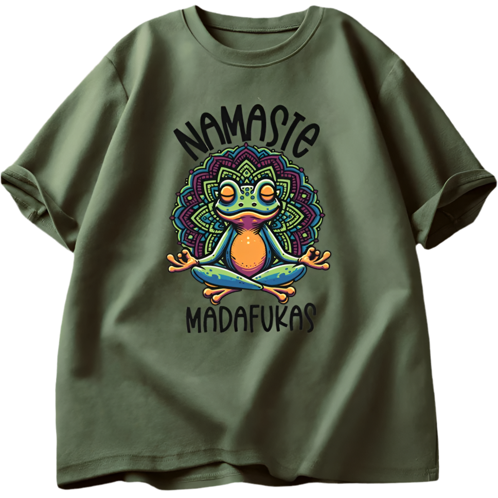 Yoga T Shirt Frog Cotton Cottagecore Namaste Tee Men
