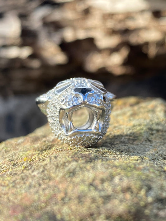 Tiger 100% Sterling Silber 925er *Strass Steinen* und Turmalin - DreadLocos Shop