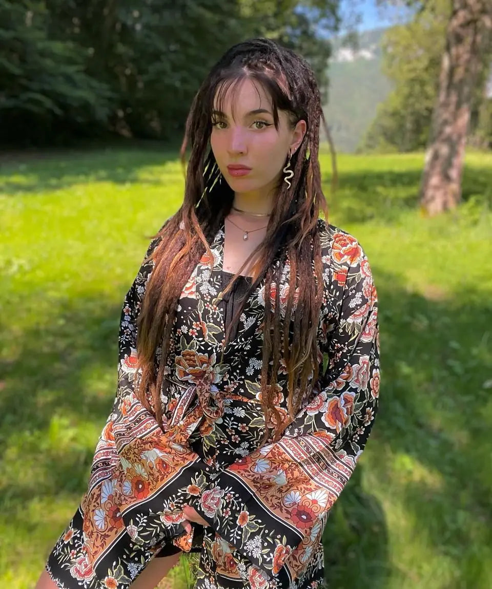 Vintage Floral Kimono aus 100% Rayon DreadLocos Shop