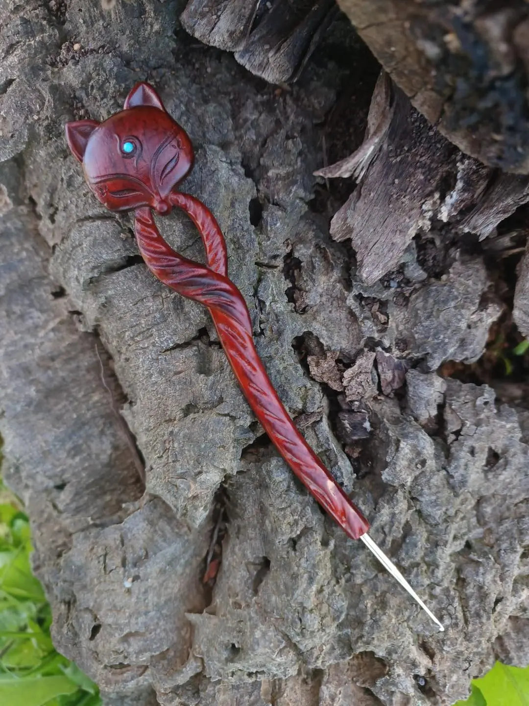 Lamaní Häkelnadel Fox (Rosenholz) DreadLocos Shop