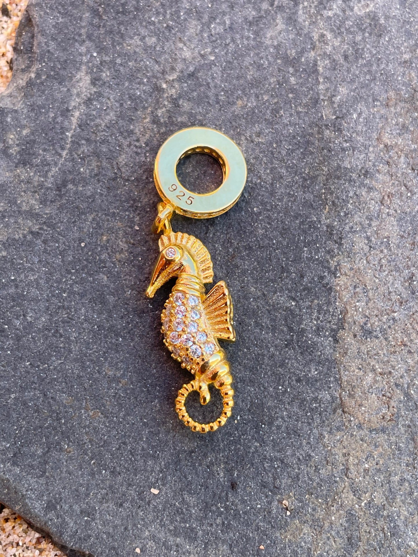 Hippocampus Seahorse 925 Sterling Silver Bead
