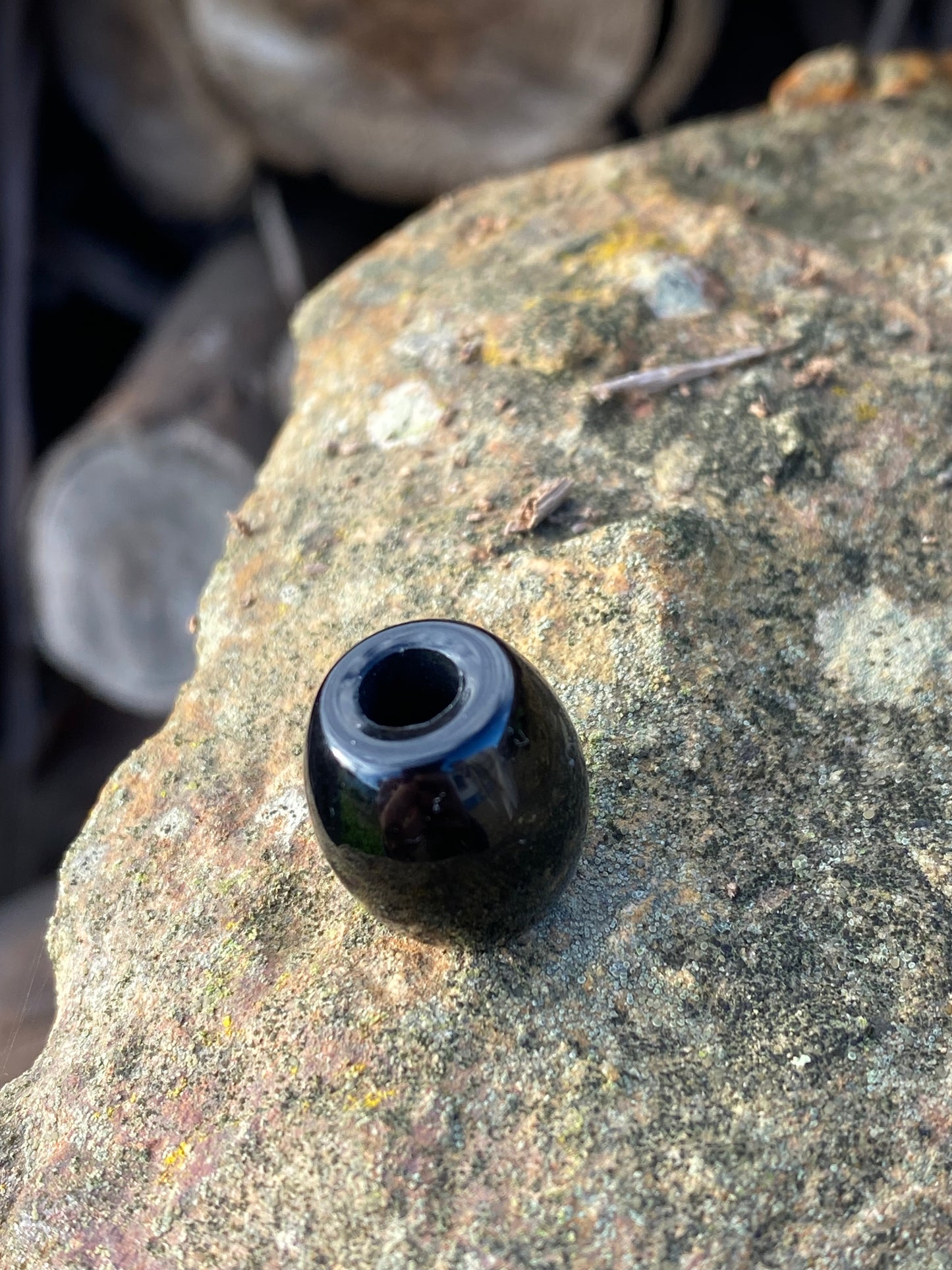 Schwarzer Agate Bead - DreadLocos Shop
