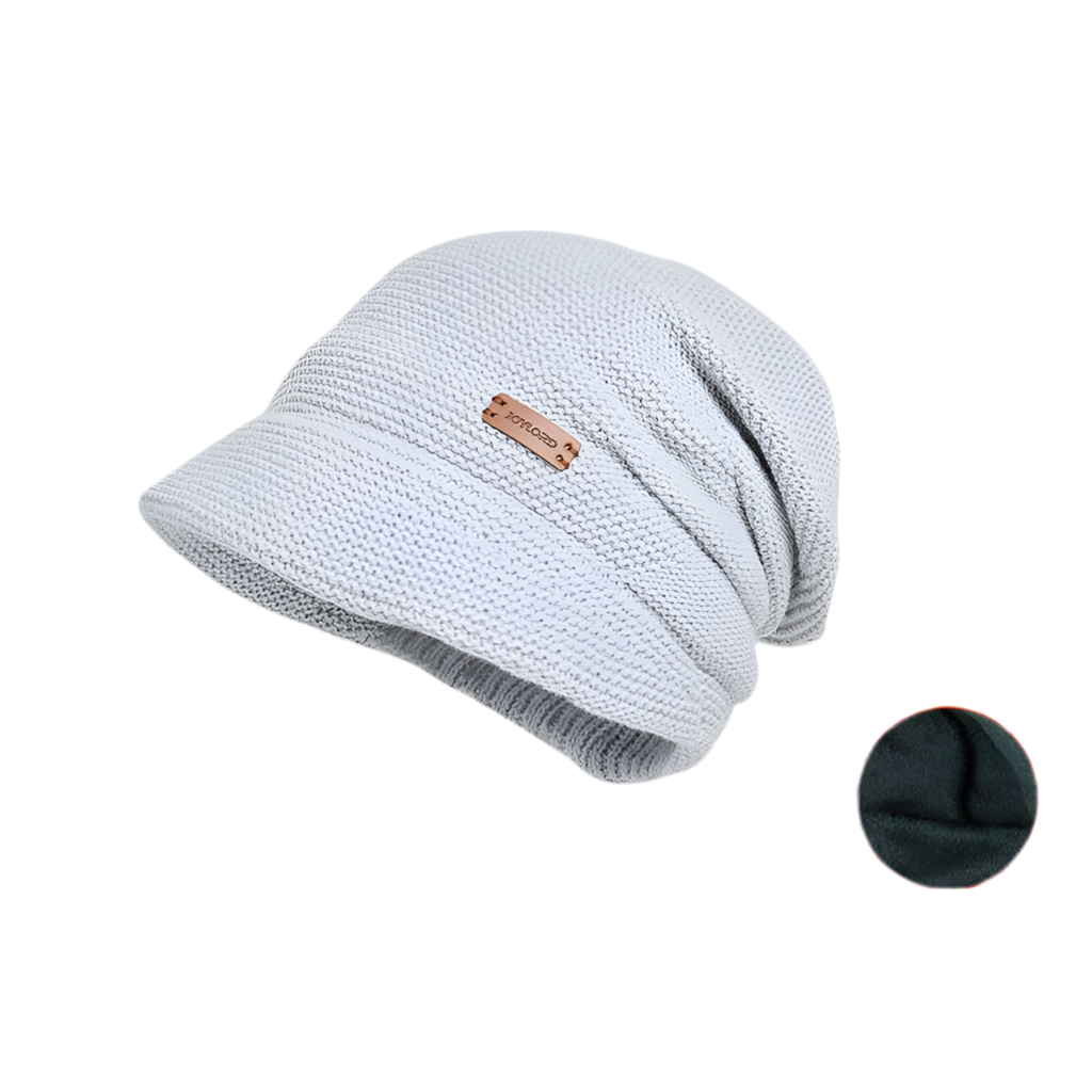 Fleece Slouchy Beanie Wide Brim Thermal Ear