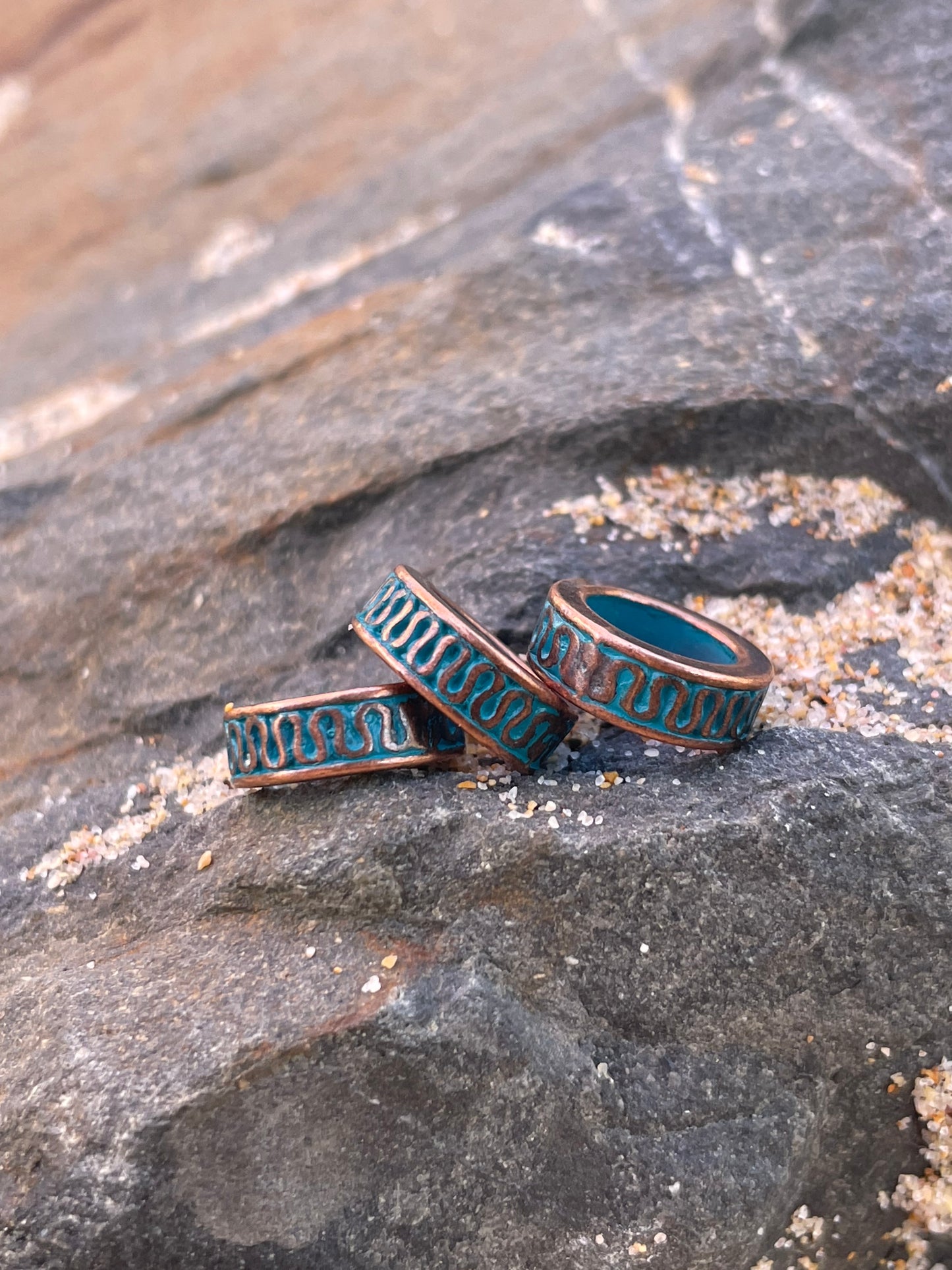 3 Bronze Nakimani Perlen Arábia Blue