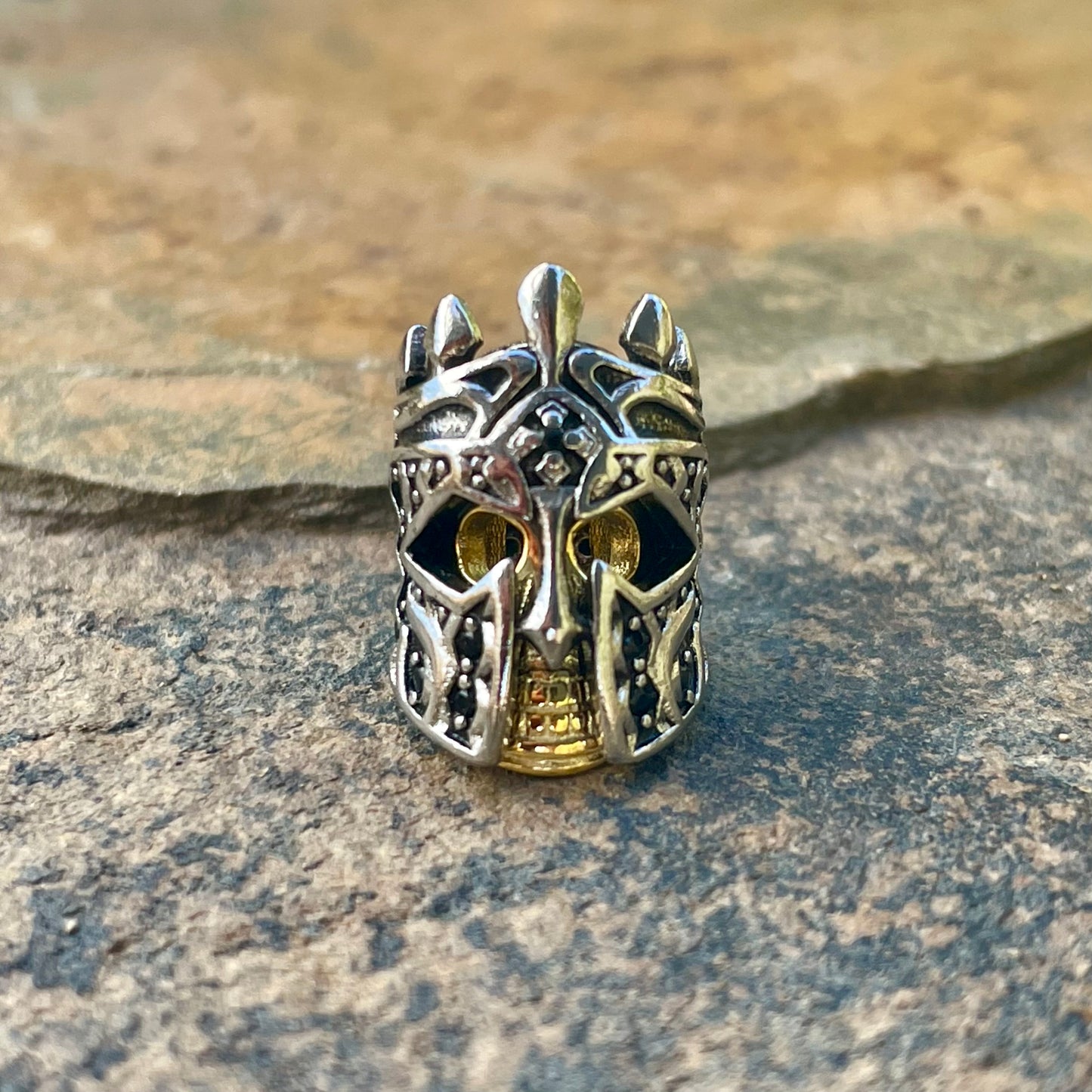 Bead Skull Knight Rebel Street Solid 925 Sterling