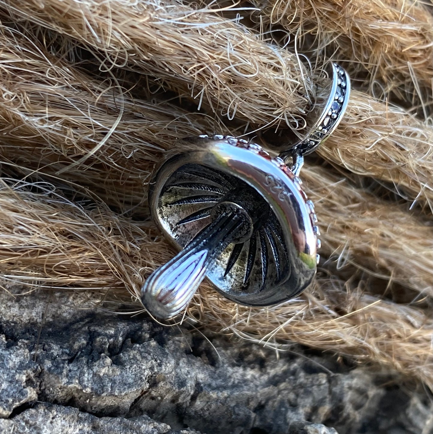 925er Sterling Red Strass Fliegenpilz Mushroom (Amanita muscaria)