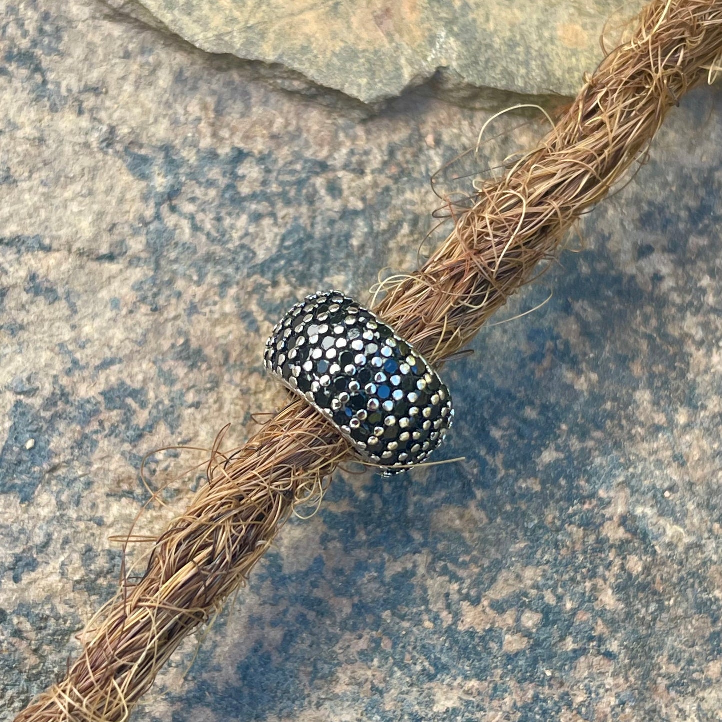 Black Zircon Pave 925 Sterling Silver