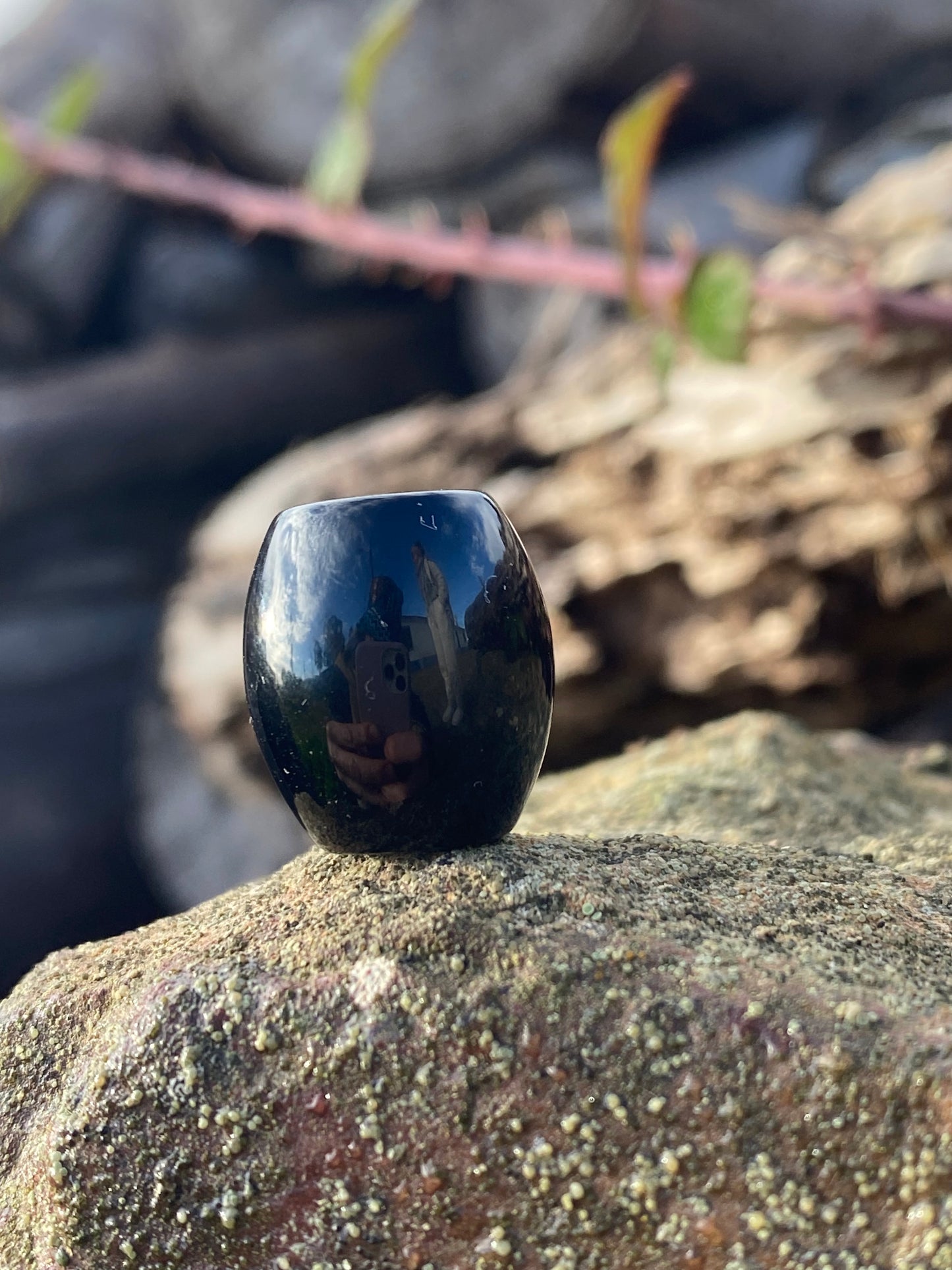 Schwarzer Agate Bead - DreadLocos Shop