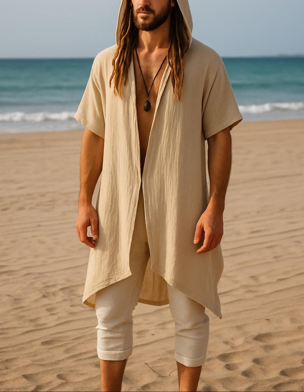 Men Tulum Fringe Long Cardigan