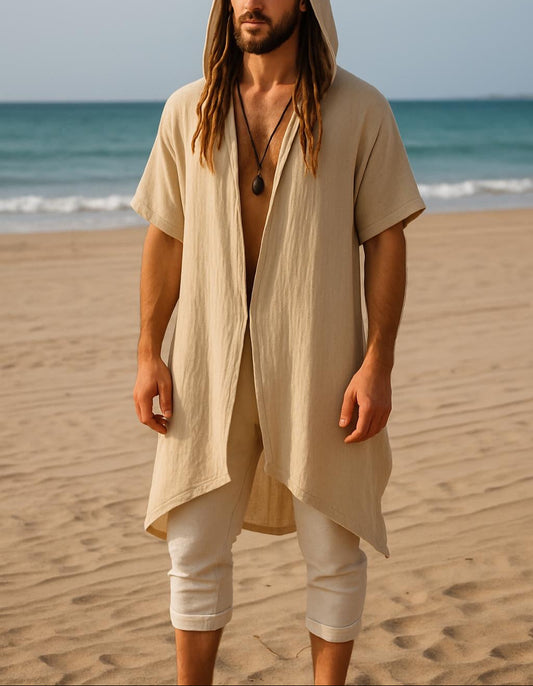 Men Tulum Fringe Long Cardigan