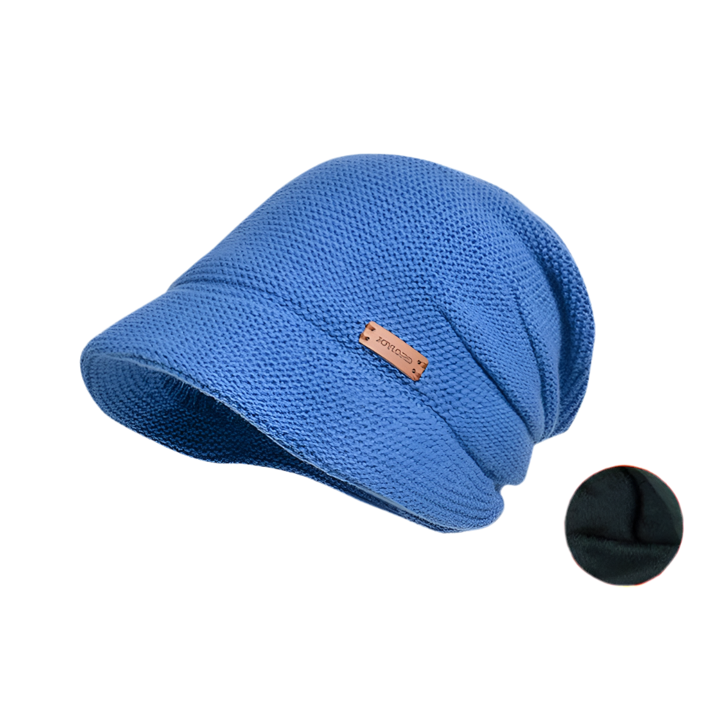Fleece Slouchy Beanie Wide Brim Thermal Ear