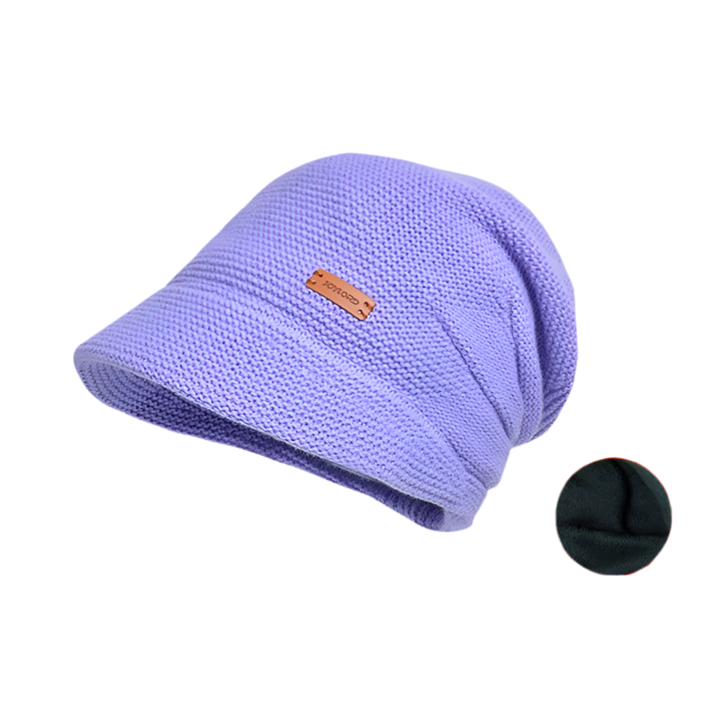 Fleece Slouchy Beanie Wide Brim Thermal Ear