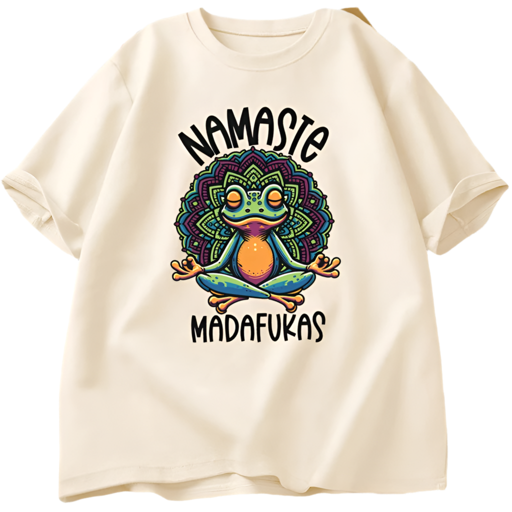 Yoga T Shirt Frog Cotton Cottagecore Namaste Tee Men
