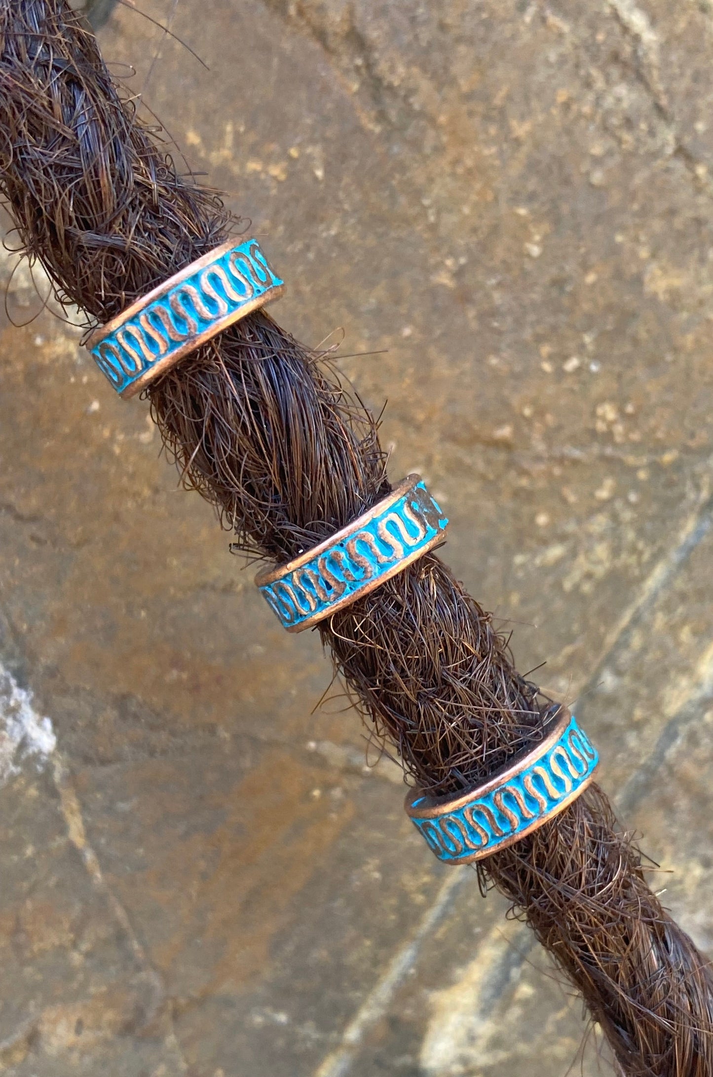 3 Bronze Nakimani Perlen Arábia Blue - DreadLocos Shop