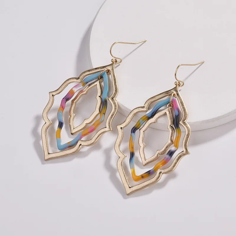 Marrakech Dreams Geometrischer Resin-Acryl-Ohrschmuck