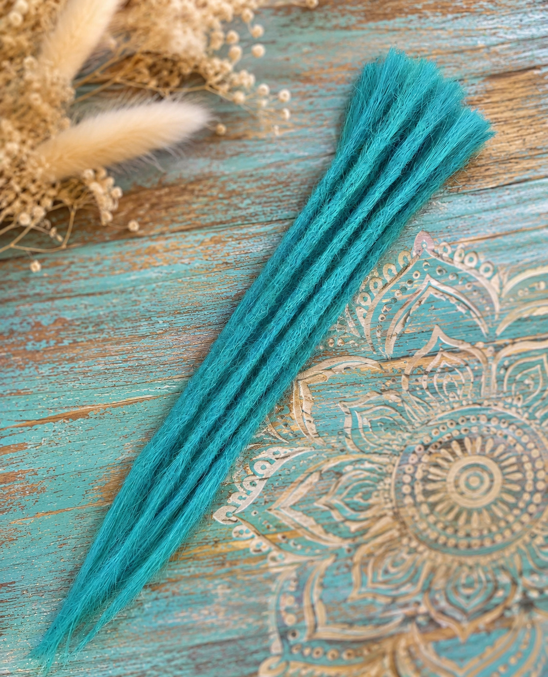 10 European Human Hair Dreadlocks in Peppermint Blue #B3