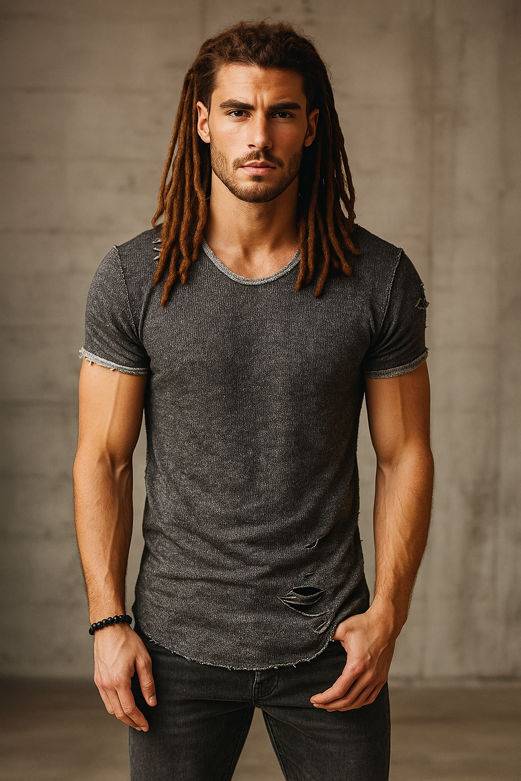 Blendet Shirt im *used* Look aus Bio Baumwolle - DreadLocos Shop