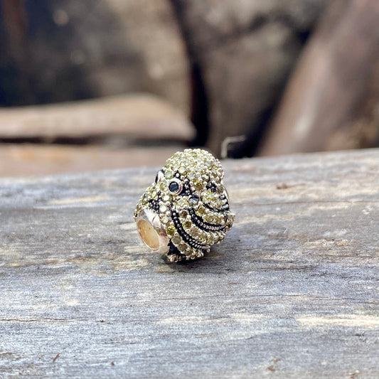 Oktopus-Perle aus 925er Sterling Silber mit hochwertigen Strass - DreadLocos Shop