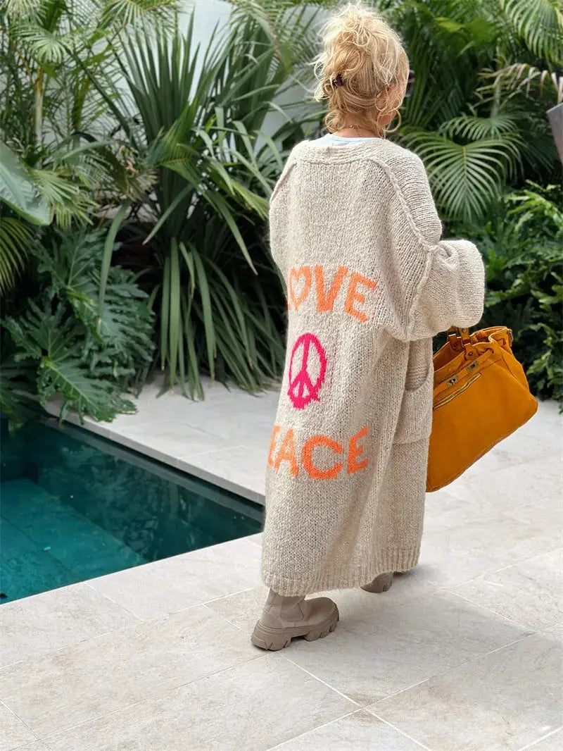 Long Cardigan Peace and Love DreadLocos Shop