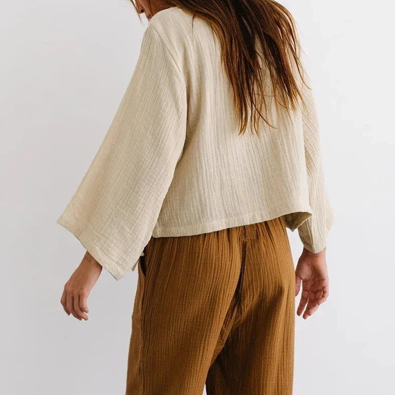 Oversize Damen T-Shirt aus Baumwoll-Gaze