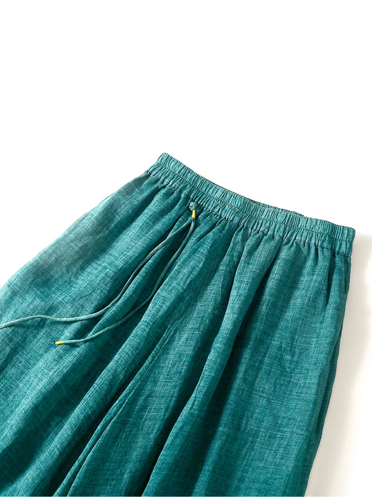 New Summer Women Thin Wide Leg Pants High Waist