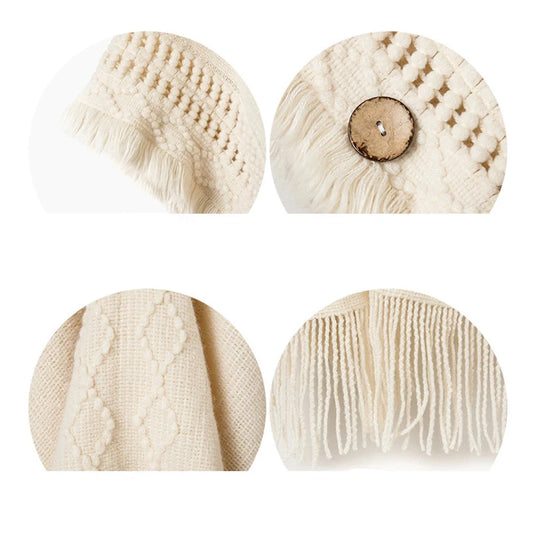 Ethno Poncho mit Kapuze