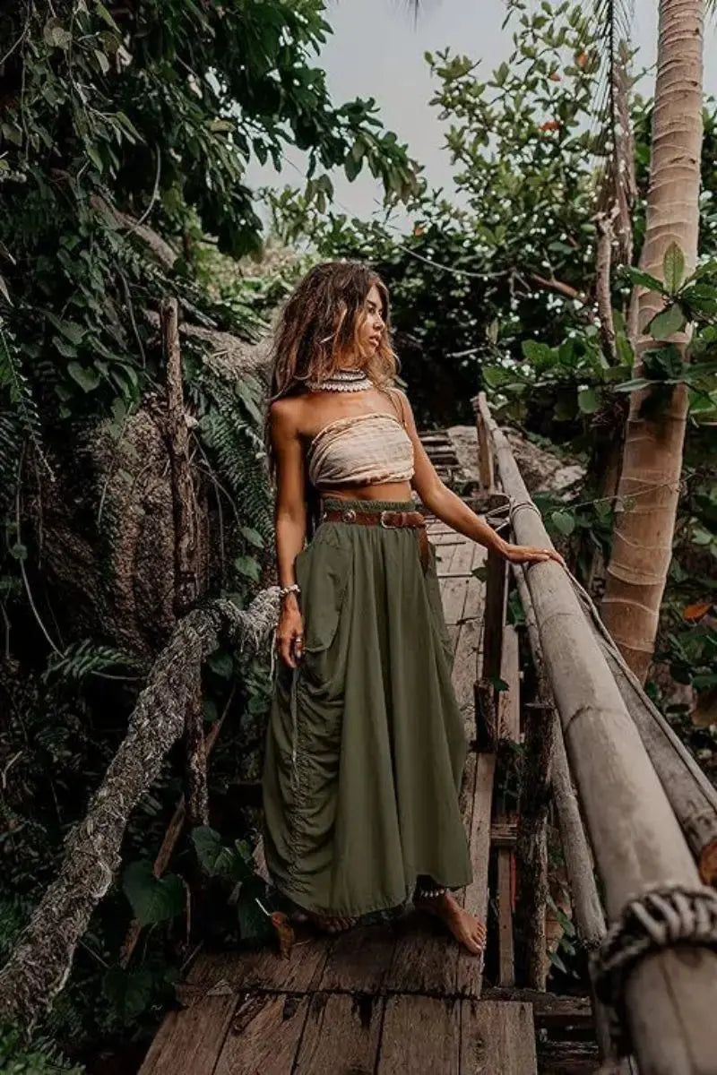 Boho Kleidung - Stilvoller Boho-Rock *Baumwolle* - DreadLocos Shop