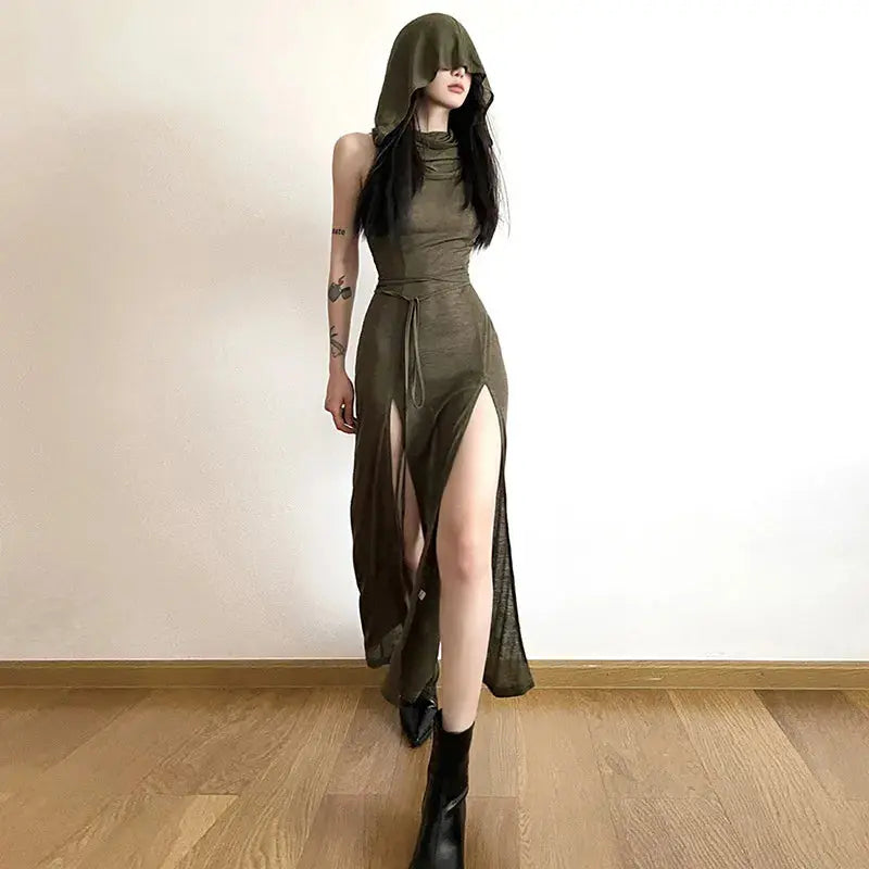 Hooded Gothic Dress Desert Walker DreadLocos Shop
