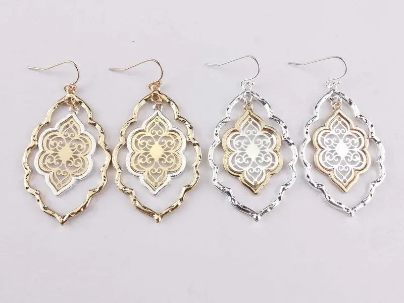 Ranya Filigran Quatrefoil Floral Ohrringe