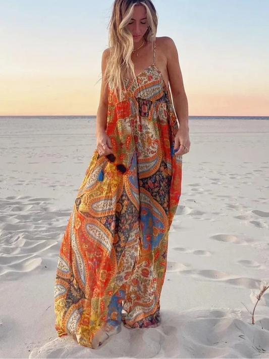 Boho-Chic Jumpsuit mit Print – Leichtigkeit und Eleganz