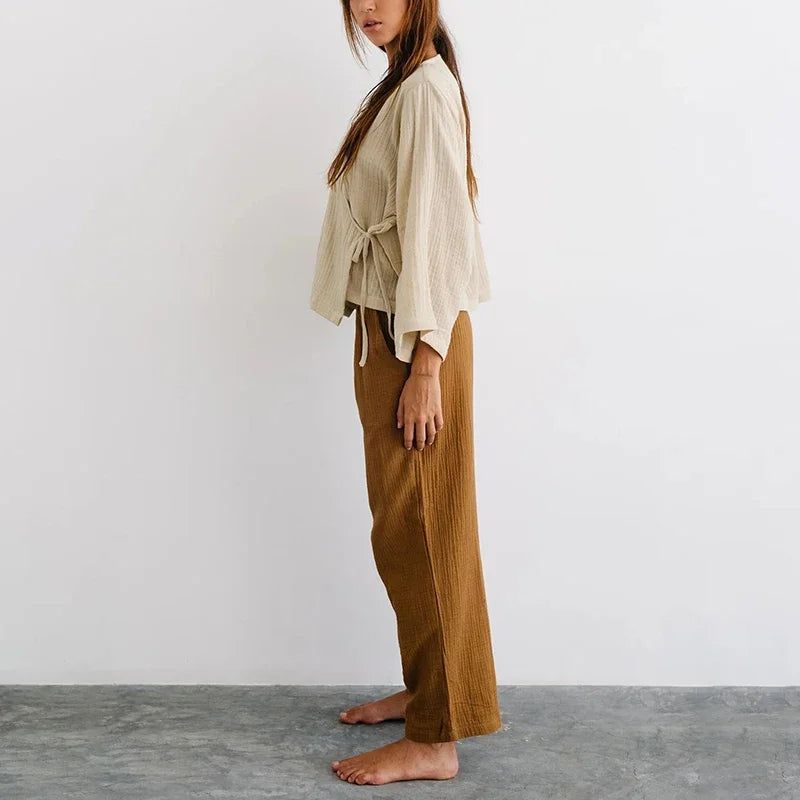 Oversize Damen T-Shirt aus Baumwoll-Gaze