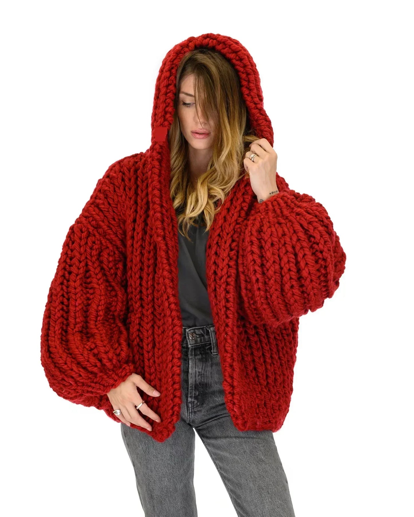 Wärmender Herbst Strick Hoody