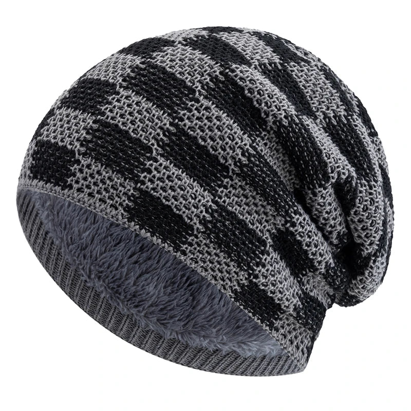 Two Tone Grid Design Beanie