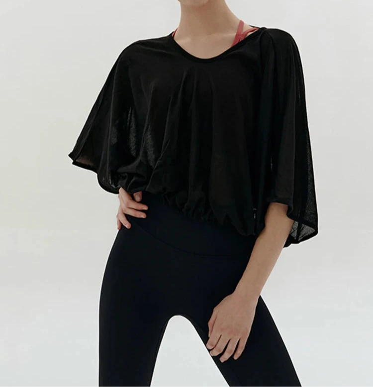 T-Shirt mit Batwing-Ärmeln und Rückenfreiem Design für Damen