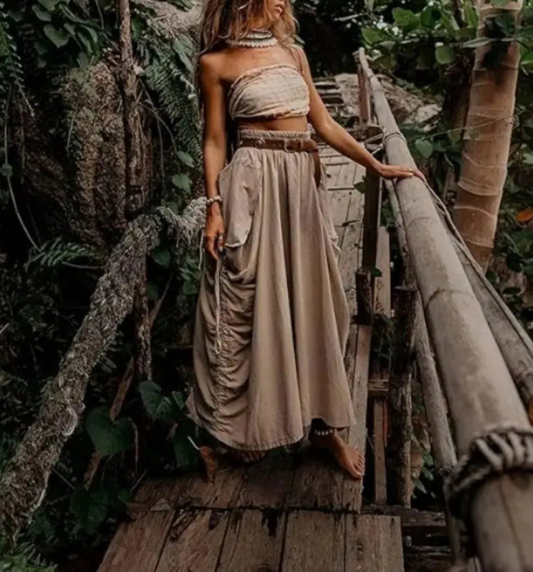 Boho Kleidung - Stilvoller Boho-Rock *Baumwolle* - DreadLocos Shop