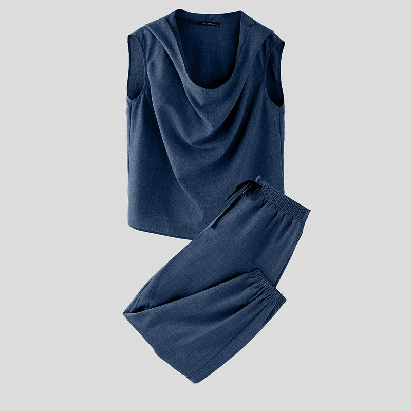 Street Fashion Two-piece Suits Men Causal Simple Oversize