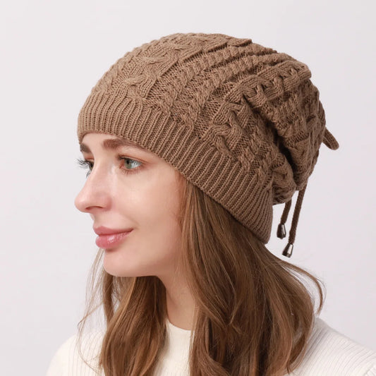 Stretchy Knitted Beanie Hat & Snood Scarf