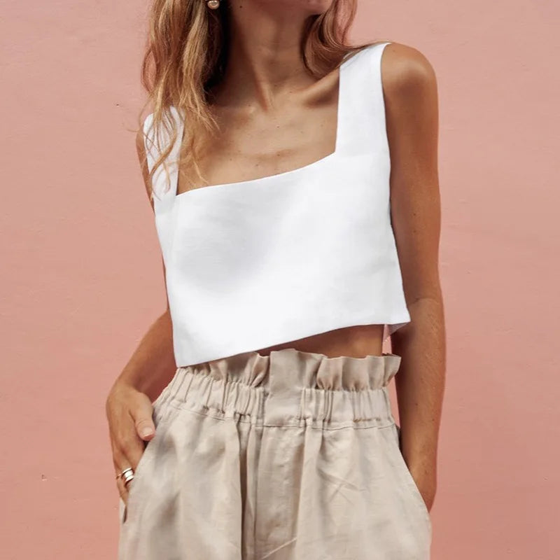 100% Leinen Tanktop – Ärmellos & Leicht
