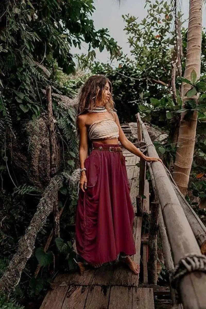 Boho Kleidung - Stilvoller Boho-Rock *Baumwolle* - DreadLocos Shop