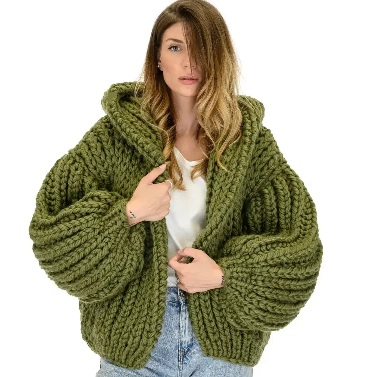 Wärmender Herbst Strick Hoody