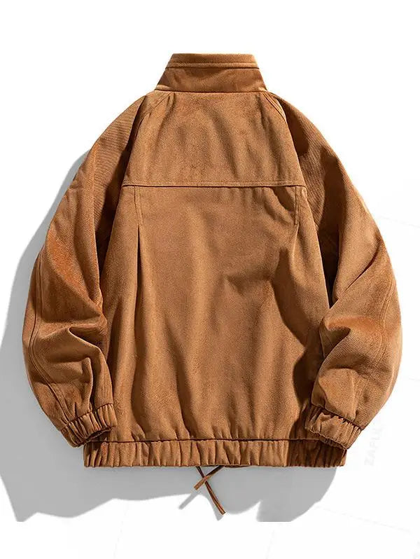Drawstring Hem Jacket Coffe Brown