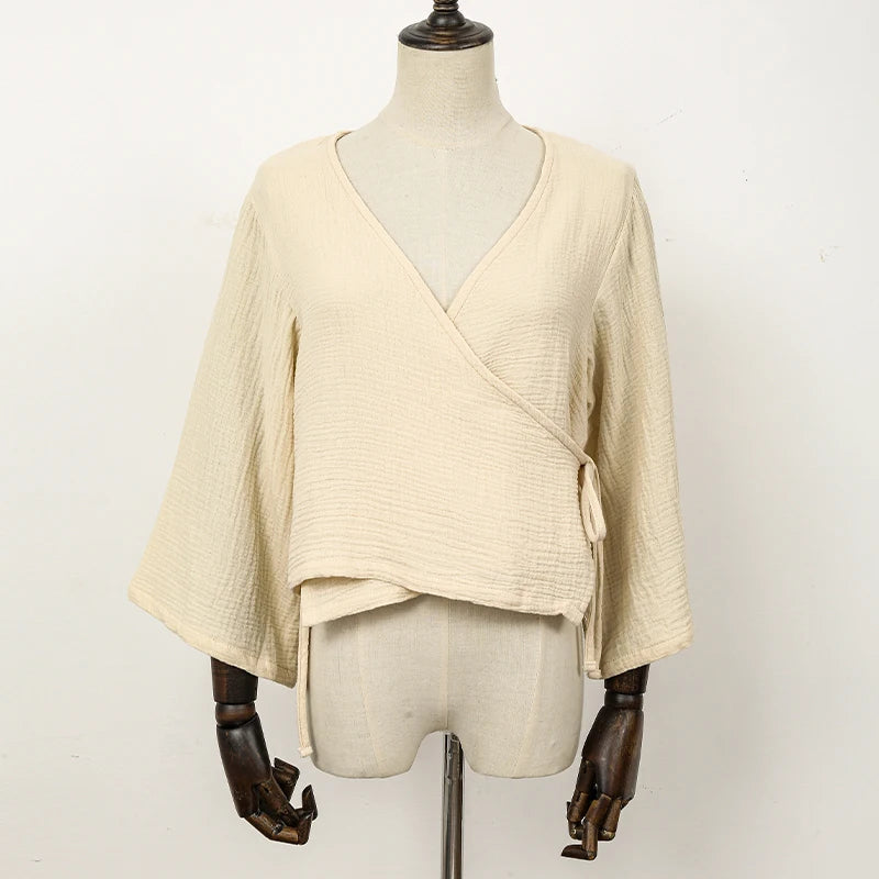 Oversize Damen T-Shirt aus Baumwoll-Gaze