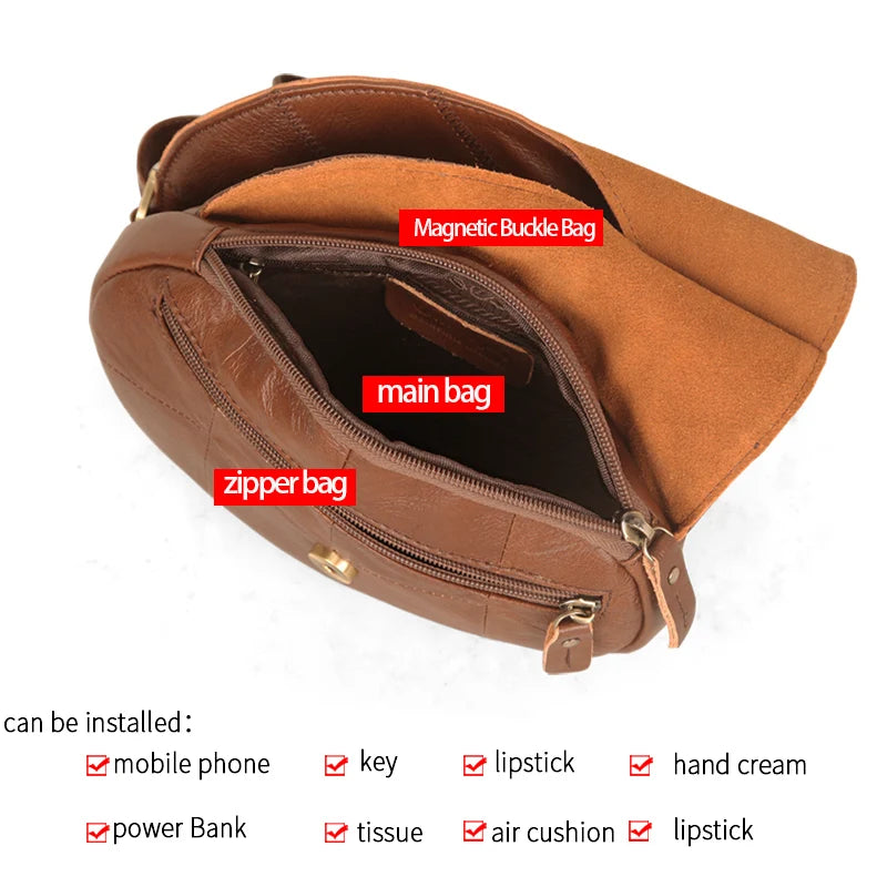 Luxuriöse Damen-Umhängetasche aus echtem Leder – Designer-Crossbody in Blattform und mehrfarbig