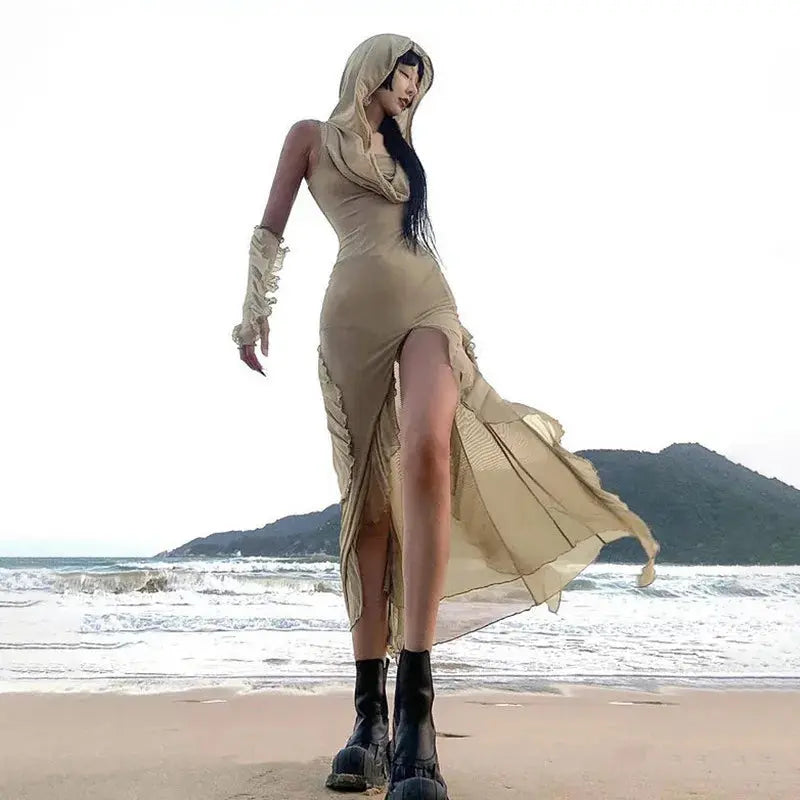 Hooded Mad Max Dress Desert Walker Furiosa DreadLocos Shop