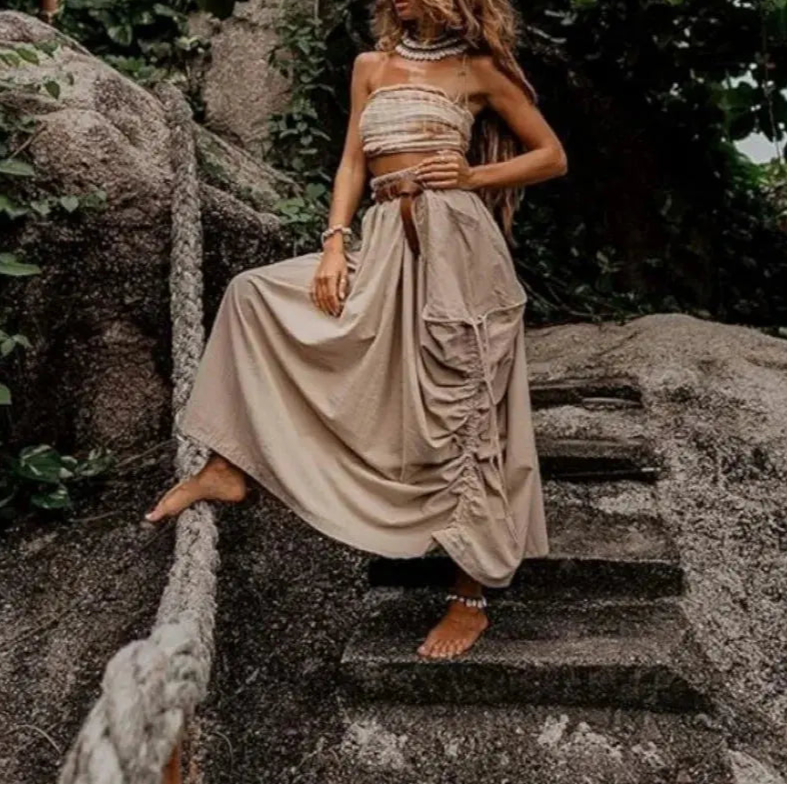 Boho Kleidung - Stilvoller Boho-Rock *Baumwolle* - DreadLocos Shop