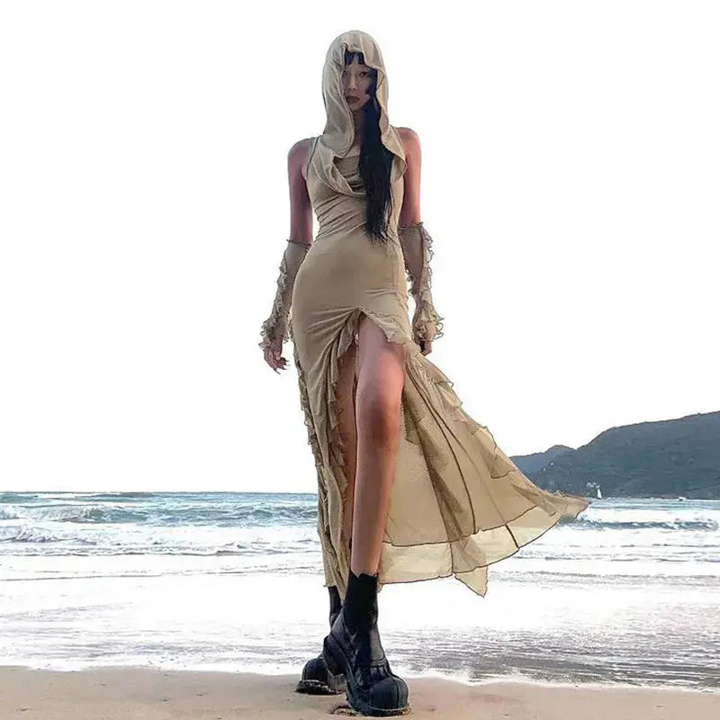 Hooded Mad Max Dress Desert Walker Furiosa DreadLocos Shop