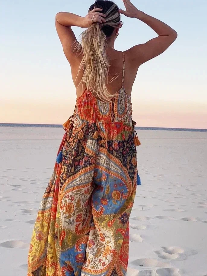 Boho-Chic Jumpsuit mit Print – Leichtigkeit und Eleganz