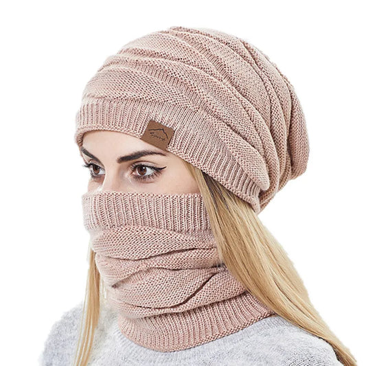 Fur-Lined Beanie & Scarf Set