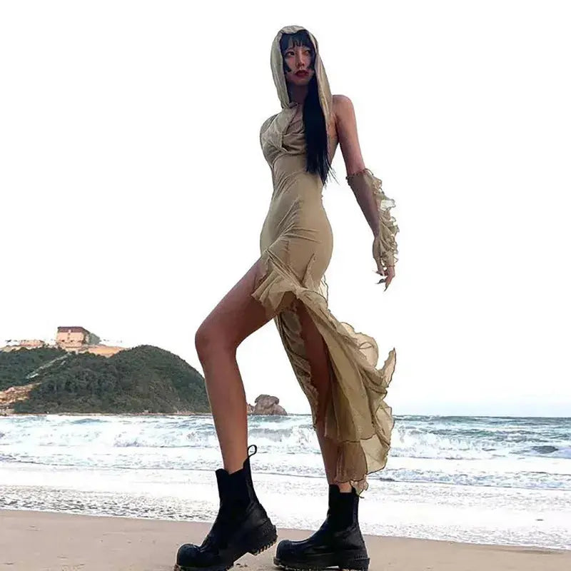 Hooded Mad Max Dress Desert Walker Furiosa DreadLocos Shop