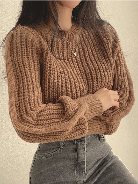 Eleganter Laternenärmel-Pullover für Damen - DreadLocos Shop